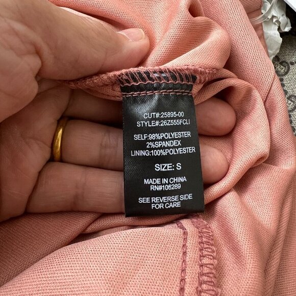 Trixxi Womens Printed Ruffled Flouncy Fit & Flare Waist Tie Small in Pink - Picture 8 of 10